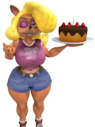 1girls 3d anthro antrhopomorphic background bandicoot big_breasts bimbo birthday_cake blender blinking blinking_at_viewer blonde_female blonde_hair blonde_hair_female breasts cake crash_(series) darksonmh female flirting_look flirting_with_viewer green_eyes hair kabalmystic kabalmystic_(style) looking_at_viewer smile smile_at_viewer tawna_bandicoot thick thick_hips thick_legs thick_thighs voluptuous voluptuous_female wide_hips wide_thighs