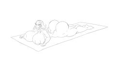 big_ass big_breasts cerealian cerealian_girl dragon_ball dragon_ball_super large_ass large_breasts laying_down laying_on_floor laying_on_ground laying_on_stomach laying_on_towel long_hair milf muezli ponytail sun1sol