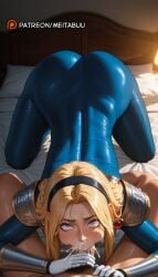 1boy :>= ai_generated armor ass bed bed_sheet black_hairband blonde_hair blue_bodysuit blue_eyes blush bodysuit censored cheek_bulge clothed_female_nude_male cum cum_in_mouth cum_in_nose cum_overflow deepthroat earrings erection fellatio female from_above gloves green_bodysuit hairband indoors jewelry league_of_legends league_of_legends:_wild_rift long_hair looking_at_viewer looking_up lux lux_(league_of_legends) lux_legue_of_legends luxanna_crownguard male male_pubic_hair meitabuu nude on_bed oral pauldrons penis pillow pov pov_crotch pubic_hair riot_games rolling_eyes shoulder_armor skin_tight solo_focus straight white_gloves