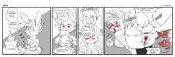 2025 2_penises animal_genitalia animal_penis anthro anus ass bent_over big_breasts biped birthday birthday_cake bite_mark blush blush_lines bodily_fluids bottomwear bottomwear_down breasts cake cheek_tuft cleavage cleavage_cutout clitoris closed_eyes closed_smile clothed clothing comic cutout dessert dialogue dripping duo english_text eyewear facial_tuft female fish food genital_fluids genitals glasses hi_res holding_letter interspecies lagomorph leporid looking_at_another looking_at_partner looking_back looking_back_at_another looking_back_at_partner male male/female mammal marine mohawk mouth_closed multi_genitalia multi_penis ninabun_(s-nina) open_mouth pants pants_down partially_clothed penis precum precum_drip rabbit red_eyes round_glasses s-nina scut_tail shark short_tail smile solo speech_bubble spot_color spread_anus spread_butt spreading sweater tail text topwear tuft turtleneck vulva wearing_glasses