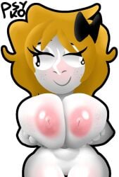 1female 1girls 2025 artist_name background big_head blonde_female blonde_hair derp derp_eyes derpina eyelashes freckles holding_breast large_breasts light_skin light_skinned_female meme no_outlines no_thoughts_head_empty psyko psykopuffik_frik smiling thick_thighs transparent_background white_body white_skin wide_hips