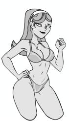 beatriz_lim_tan bikini bikini_bottom bikini_top exotic_escapade fingernails hairband long_hair sketch solo swimming_trunks swimsuit swimwear tanned tanned_female tanned_skin that_dan_guy
