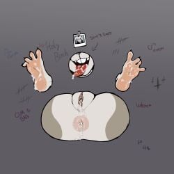 1:1 absurd_res anthro ass bodily_fluids cum cum_in_ass cum_in_mouth cum_in_vagina cum_inside cum_on_feet fan_character feet female genital_fluids hexecat hi_res lagomorph leporid mammal nun_rabbit_(character) rabbit solo through_wall tongue tongue_out