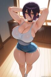 1girls ai_generated breasts chainsaw_man female hi_res large_breasts light-skinned_female light_skin long_hair looking_at_viewer musk reze_(chainsaw_man) stuffyai thick_thighs thighs wide_hips