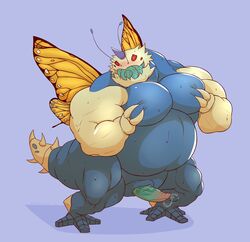 1boy anthro barazoku biceps big_muscles claws erection kog'maw league_of_legends male male_only manlyster monster musclegut muscular muscular_male nude pecs penis riot_games simple_background slightly_chubby solo standing vein veiny_penis video_games