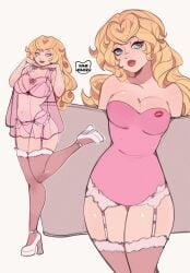 kamii_momoru lingerie princess_peach super_mario_bros.
