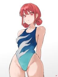 1girls ao_no_hako bare_arms bare_hips bare_legs bare_shoulders bare_skin bare_thighs belly_button bikini blue_bikini blue_one-piece_swimsuit blue_swimsuit blue_swimwear breasts chono_hina closed_mouth_smile collarbone curvaceous curvaceous_body curvaceous_female curvaceous_figure curvaceous_hips curvaceous_teen curvy curvy_body curvy_female curvy_figure curvy_hips curvy_teen exposed_arms exposed_hips exposed_legs exposed_shoulders exposed_skin exposed_thighs eyebrows_visible_through_hair female female_focus female_only fukuya_art groin hair_bun high_resolution high_school_student highres hourglass_figure lean_figure looking_at_viewer narrow_waist navel one-piece_swimsuit pink_eyebrows pink_eyes pink_eyes_female pink_hair pink_hair_female school_girl short_hair shoulders simple_background slender_body slender_waist slim_waist small_breasts smile smiley_face smiling smiling_at_viewer smirk solo standing swimsuit swimwear teen_girl teenage_girl teenager thick_thighs thigh_gap thighs twin_buns upper_body white_background wide_hips young_female young_woman