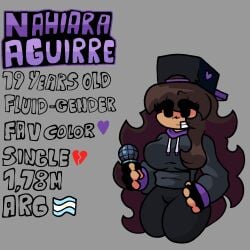 argentina bitch black_eyes brown_hair criminal fnf fnf_oc friday_night_funkin long_hair nahiara_aguirre nahira nahira_(friday_night_funkin_oc)