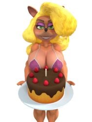 1girls 3d anthro antrhopomorphic background bandicoot big_breasts bikini bikini_top bimbo birthday_cake blender blonde_female blonde_hair blonde_hair_female breasts cake crash_(series) darksonmh female flirting_look flirting_with_viewer green_eyes hair kabalmystic kabalmystic_(style) looking_at_viewer smile smile_at_viewer tawna_bandicoot thick thick_hips thick_legs thick_thighs voluptuous voluptuous_female wide_hips wide_thighs