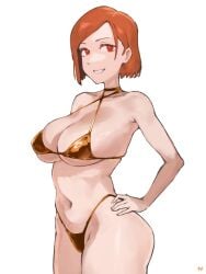1girls almost_naked almost_nude bare_armpits bare_arms bare_belly bare_chest bare_hands bare_hips bare_legs bare_midriff bare_navel bare_shoulders bare_skin bare_thighs belly belly_button bikini bikini_bottom bikini_only bikini_top breasts brown_eyebrows brown_eyes brown_eyes_female brown_hair brown_hair_female busty busty_female busty_girl busty_teen choker collarbone curvaceous curvaceous_body curvaceous_female curvaceous_figure curvaceous_hips curvaceous_teen curvy curvy_body curvy_female curvy_figure curvy_hips curvy_teen elbows exposed_armpits exposed_arms exposed_belly exposed_chest exposed_hips exposed_legs exposed_midriff exposed_navel exposed_shoulders exposed_skin exposed_thighs female female_focus female_only fingers fukuya_art groin halterneck hand_on_hip hand_on_own_hip hand_on_own_waist hand_on_waist high_resolution high_school_student highres hourglass_figure jujutsu_kaisen kugisaki_nobara large_breasts lean_figure looking_at_viewer medium_hair micro_bikini midriff mostly_nude naked naked_female naked_woman narrow_waist navel nearly_nude nipple_bulge nude nude_female nudity parted_bangs parted_lips practically_nude school_girl shoulders simple_background slender_body slender_waist slim_waist smile smiley_face smiling smiling_at_viewer solo standing string_bikini swimsuit swimwear teen_girl teenage_girl teenage_tits teenager thick_thighs thighs thong_bikini upper_body white_background wide_hips young_female young_woman