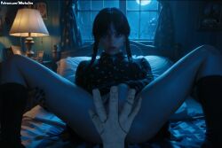 ai_assisted ai_generated ass black_nails bubble_butt creator: female fingering fingering_pussy girl_masturbating goth_girl in_bed patreon patreon_username perfect_ass perfect_body perfect_legs perky_breasts petite_body petite_female pov_eye_contact pussy_juice school_uniform schoolgirl spread_legs sweat the_addams_family thighs touching_pussy touching_self twin_braids university_student wednesday_(netflix) wednesday_addams whatajinx