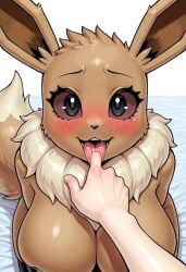1anthro 1anthro1human 1boy 1boy1girl 1female 1girls 1human 1male 1male1female 1man 1woman 1woman1man ai ai_generated anthro big_breasts blush breasts brown_ears brown_fur brown_tail ear eevee eeveelution female frosting.ai fur game_freak generation_1_pokemon looking_at_viewer nintendo pointy_ears pokemon pokemon_(species) smiling duo tail thick_thighs thighs hand_on_side brown_sclera black_eyes finger_in_another's_mouth finger_in_mouth first_person_view happy happy_female human human_on_anthro licking licking_another's_finger licking_finger licking_partner male male/female midnight_lycanroc naked naked_female nude nude_female open_mouth pov pov_male snout tongue tongue_out kneeling kneeling_female kneeling_position kneeling_on_bed bed on_bed bedsheet bedsheets white_bed_sheet