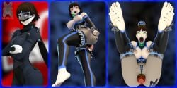 big_ass big_breasts body_modification bodysuit corruption drone dronification ibex-cg maid makoto_niijima mind_break mind_control mymaid_(ibex) persona persona_5 transformation