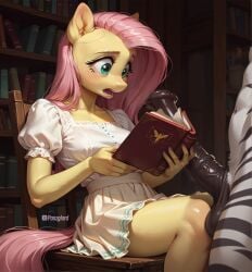 ai_generated fluttershy_(mlp) furry hi_res high_resolution highres horse_penis horsecock large_penis my_little_pony my_little_pony panzglard pony zebra zebradom