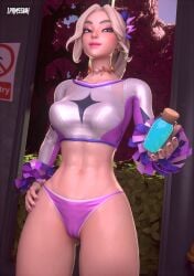 1female 1girls 3d ass_visible_through_thighs blonde_female blonde_hair blonde_hair blonde_hair_female camel_toe cameltoe cheerleader epic_games facing_viewer female female female_only fortnite fortnite:_battle_royale freckles freckles_on_face front_view hair_ornament hand_on_hip haylee_skye_(fortnite) holding_object lepermessiah light-skinned_female light_skin lipstick looking_at_viewer nail_polish neckwear no_pants painted_nails panties pink_lipstick pink_nail_polish pink_nails ponytail purple_eyes solo solo_female standing tagme thighs