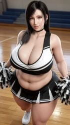 1girls 3d 3d_(artwork) alternate_body_type black_and_white_clothing brown_hair brunette brunette_hair canon_breast_size cheerleader cheerleader_outfit cheerleader_uniform chubby chubby_female final_fantasy final_fantasy_vii final_fantasy_vii_remake jpeg massive_breasts pom_poms red_eyes shiny shiny_skin solo solo_female solo_focus square_enix thethiccart thick_hips thick_lips thick_thighs thighs thunder_thighs thunderthighs tifa_lockhart voluptuous voluptuous_female