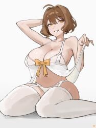 1girls adult adult_female ahoge anis_(nikke) antenna_hair bare_armpits bare_arms bare_belly bare_chest bare_hands bare_hips bare_midriff bare_navel bare_shoulders bare_skin bare_thighs belly belly_button big_breasts bra breasts brown_eyebrows brown_hair brown_hair_female busty busty_female busty_girl calves cleavage collarbone curvaceous curvaceous_body curvaceous_female curvaceous_figure curvaceous_hips curvaceous_thighs curvy curvy_body curvy_female curvy_figure curvy_hips curvy_thighs elbows exposed_armpits exposed_arms exposed_belly exposed_chest exposed_hips exposed_midriff exposed_navel exposed_shoulders exposed_skin exposed_thighs female female_focus female_only fingers fukuya_art full_body garter_straps goddess_of_victory:_nikke hair_between_eyes high_resolution highres hourglass_figure knees large_breasts lean_figure leggings legs legwear looking_at_viewer mature mature_female medium_hair midriff narrow_waist navel orange_eyes orange_eyes_female over-kneehighs panties plump_breasts shoulders simple_background sitting sitting_on_floor sitting_on_ground sitting_on_knees slender_body slender_waist slim_waist smile smiley_face smiling smiling_at_viewer solo stockings thick_thighs thigh_highs thighhighs thighs underwear underwear_only white_background white_bra white_panties white_underwear wide_hips