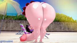 1futa 3d artist_name ass ass_focus bare_legs barefoot beach beach_chair beach_umbrella bending_over bent_over bikini black_headwear blue_sky blush bowl_hat brat breasts chair day feet from_behind full_body futa_only futanari gigantic_penis hat huge_ass hyper hyper_ass hyper_penis intersex kneepits koikatsu legs light-skinned_futa light_skin looking_at_viewer looking_back massive_penis microskirt miniskirt neo_(rwby) open_mouth outdoors panties parasol pleated_skirt purple_eyes purple_hair red_eyes red_skirt sand shiny_skin short_hair skirt sky smile smug soles solo standing striped_clothes sukuna_shinmyoumaru swimsuit tagme thick_thighs thighs thong top-down_bottom-up tree twitter_username umbrella underwear virusb90 wide_hips