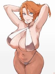 1girls adult adult_female armpit armpit_peek armpits arms_behind_head bare_armpits bare_arms bare_belly bare_chest bare_hands bare_hips bare_legs bare_midriff bare_navel bare_shoulders bare_skin bare_thighs belly belly_button big_breasts bikini bikini_bottom bikini_only bikini_top bleach blue_eyes blue_eyes_female breasts busty busty_female busty_girl cleavage collarbone curvaceous curvaceous_body curvaceous_female curvaceous_figure curvaceous_hips curvaceous_thighs curvy curvy_body curvy_female curvy_figure curvy_hips curvy_thighs elbows exposed_armpits exposed_arms exposed_belly exposed_chest exposed_hips exposed_legs exposed_midriff exposed_navel exposed_shoulders exposed_skin exposed_thighs female female_focus female_only fukuya_art groin hairless_armpits hand_behind_head hands_behind_head high_resolution highres hourglass_figure huge_breasts large_breasts lean_figure long_hair looking_at_viewer matsumoto_rangiku mature mature_female midriff narrow_waist navel orange_eyebrows orange_hair orange_hair_female parted_bangs parted_lips plump_breasts posing posing_for_the_viewer shaved_armpits shoulders simple_background slender_body slender_waist slim_waist smile smiley_face smiling smiling_at_viewer smooth_armpits solo standing swimsuit swimwear thick_thighs thighs upper_body white_background white_bikini white_bikini_bottom white_bikini_top white_swimsuit white_swimwear wide_hips