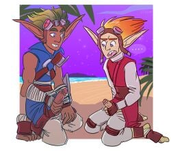 2016 2boys daxter daxter_(human) jak_(jak_and_daxter) jak_and_daxter male male_only tagme transparent_background utzsart video_games
