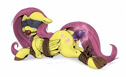 2016 animal_genitalia animal_pussy anus ass ball_gag blindfold bondage bondage bound bound_legs bound_wings colored cutie_mark edit equine equine_pussy feathered_wings feathers female feral fluttershy_(mlp) friendship_is_magic gag gagged gela-g-i-s-gela hair hooves long_hair mammal my_little_pony pegasus penetration pussy pussy_juice rope sex_toy simple_background solo vaginal_penetration vaginal_penetration white_background wings yellow_feathers