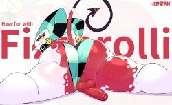 1boy ass balls big_ass bubble_butt dat_ass demon fat_ass femboy fizzarolli_(helluva_boss) helluva_boss huge_ass jester large_ass looking_at_viewer looking_back lying lying_on_stomach male male_only panties panties_aside penis red_skin remiman solo sweat sweatdrop sweaty_ass tail text thick_ass thick_thighs wide_hips