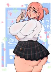 1girls alternate_version_available ass bbw breasts clothed clothing eyebrows_visible_through_hair female female_only gyaru huge_ass huge_breasts iroquöis jewelry mole original original_character plump selfie solo solo_female