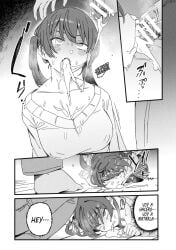 bondage comic comic_page cum_out_nose domination female_domination femdom futa_on_female futanari mind_break solo_female solo_male spanish_text submissil_female submissive