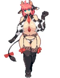 alpha_channel bovine female horn pixel_art tagme tail transparent_background yumurama