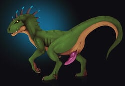 1boy anus dinosaur male male_only penis raptor scaleground solo theropod