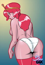 adventure_time back_view female panties princess_bubblegum solo syrupgfx white_panties