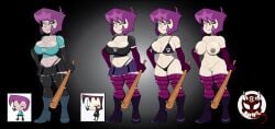 8ball9615 alternate_breast_size big_breasts gaz_membrane goth_girl invader_zim nipple_piercing pale-skinned_female purple_hair short_hair thicc