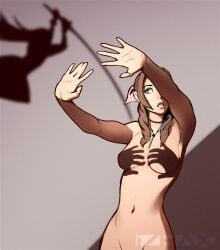 2d aerith_gainsborough female female_focus female_only final_fantasy final_fantasy_vii hands_casting_shadow hourglass_figure izra meme shadow tagme