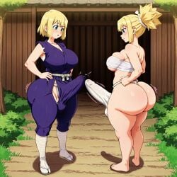 2futas ai_generated ass big_ass big_breasts big_butt breasts dr.stone erection erection_under_clothes erection_under_loincloth fundoshi fundoshi_futanari fundoshilover101 futanari happi_(clothing) huge_ass huge_butt kohaku_(dr.stone) loincloth ruri_(dr.stone) sarashi yamathegod_(style)