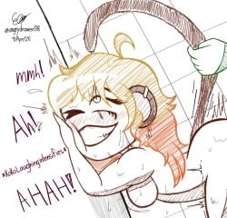 against_wall ambiguous_penetration indie_virtual_youtuber kokonuts madbastos monkey_girl pleasure_face shower shower_sex tail_pull vedal987 virtual_youtuber