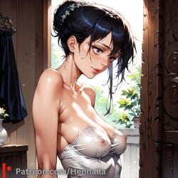 1girls ai_generated anime anime_girl big_breasts breasts dress henhalla osaragi_(sakamoto_days) palpable solo solo_female young younger_female