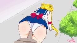 1boy 1girl all_fours animated ass ass_focus bishoujo_senshi_sailor_moon blonde_hair dark-skinned_male exposed_ass female huge_ass panties penis pinkpawg public_sex sailor_moon sex short_skirt teenage_girl teenager thick_ass thick_thighs uncensored underwear uniform usagi_tsukino