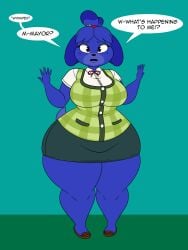 animal_crossing big_ass big_breasts blueberry_inflation breasts bubble_butt female furry huge_ass huge_breasts inflation isabelle_(animal_crossing) lj_caffie tagme thick_thighs wide_hips