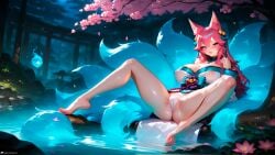 1female 1girls ahri ai_generated ass belly_button big_ass big_breasts blue_eyes blush blushing_at_viewer boob breast breasts child_bearing_hips curvy curvy_female curvy_figure dynamic_pose feet female flustered fox_ears fox_girl fox_tail from_side hanging_breasts huge huge_ass innie_belly_button league_of_legends light-skinned_female long_hair looking_at_viewer naked navel nine_tailed_fox nipples outdoors pale-skinned_female patreon pink_hair presenting_breasts pussy riot_games shiny_skin side_view sideboob solo solo_female solo_focus spirit_blossom_ahri spirit_blossom_series stable_diffusion stblfantasy thick thick_thighs thighs toned toned_body toned_female tree trees underwear vagina very_long_hair voluptuous voluptuous_female wallpaper