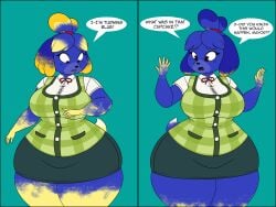 animal_crossing big_ass big_breasts blueberry_inflation breasts bubble_butt female furry huge_ass huge_breasts inflation isabelle_(animal_crossing) lj_caffie tagme thick_thighs wide_hips