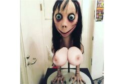 black_hair chicken_girl chicken_legs creepypasta dont_ban_me dumb_slut horrifying huge_breasts huge_eyes huge_smile modification momo_(creepypasta) original_image realistic scary scary_face white_door