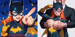 ai_assisted ai_generated angry batgirl batgirl_(arkham_knight) batgirl_(gotham_knights) breast_grab breasts breasts_out dc dc_comics defeat defeated defeated_heroine faceless_character faceless_male groping groping_breast groping_breasts groping_from_behind hidden_gem hypnosis hypnotic_eyes mind_control patreon patreon_username