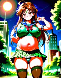 ai_generated large_breasts panties pregnant sailor_jupiter sailor_moon_(anime) sailor_outfit short_skirt thigh_squish