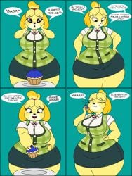 animal_crossing big_ass big_breasts breasts bubble_butt female furry huge_ass huge_breasts isabelle_(animal_crossing) lj_caffie tagme thick_thighs wide_hips