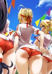 3girls artist_request asanagi ass_focus fate/grand_order fate_(series) huge_ass light-skinned_female nero_claudius_(fate) tagme