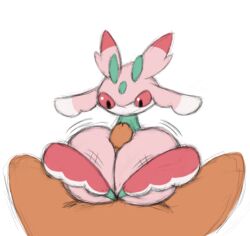 1boy 1girls big_breasts breasts female huge_breasts human insect interspecies lurantis male mammal nintendo noiverus paizuri penis pink_eyes pokemon pokemon_sm pokephilia sex spread_legs straight video_games white_background