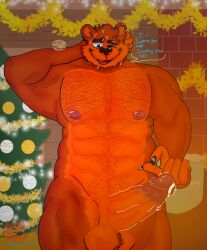 boner cock furry furry_bear gay gift hairy_chest oc original_character sammy_bear yiff