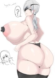 1girls ass back_view chainsaw_man female female_only gigantic_breasts huge_areolae huge_ass huge_breasts pasties puffy_areola quanxi_(chainsaw_man) solo solo_female togata_art voluptuous