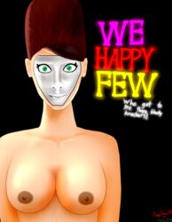 auburn_hair breasts collarbones fapshack female female_only first_porn_of_franchise green_eyes mask nipples npc we_happy_few