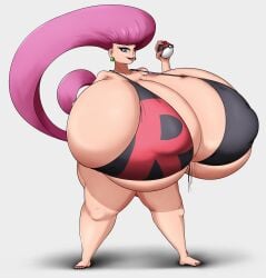 1girls big_ass big_breasts bikini female_only huge_ass huge_breasts hyper hyper_ass hyper_breasts jessie_(pokemon) pink_hair pokemon red_eclipse thick_thighs